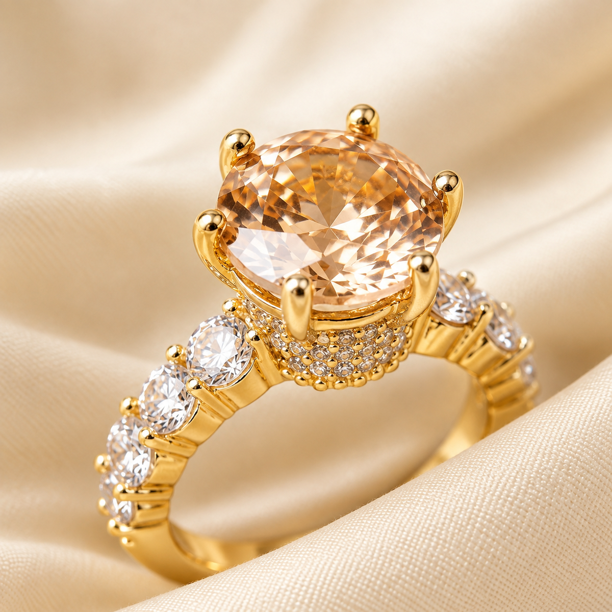 Aurora Champagne Crown Ring